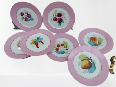Assiettes Limoges fruits