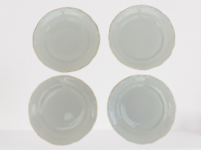 Assiettes à dessert blanches porcelaine