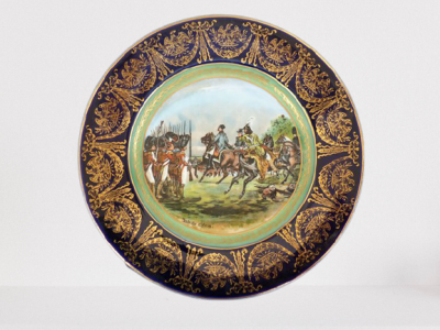 Assiette Napoléon sur le champ de bataille porcelaine Limoges